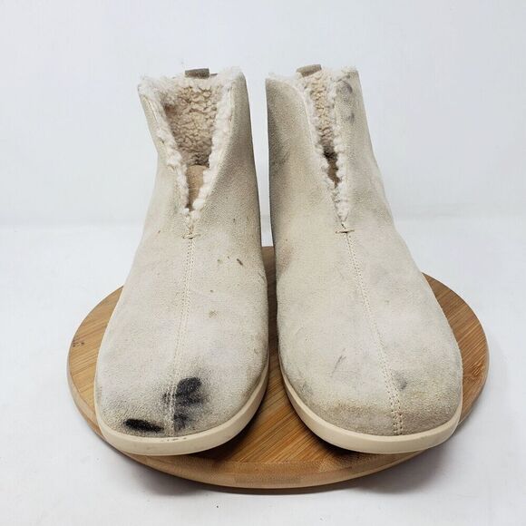 Everlane‎ Boots Womens 8 Beige Suede Chukka Lined Slipper Ankle Slip On Shoes - Picture 3 of 12